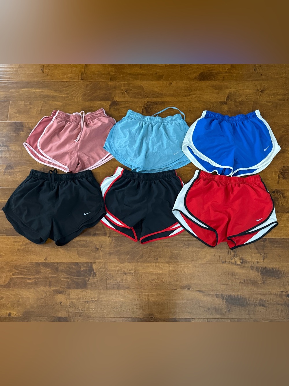 Set of six women’s medium athletic shorts